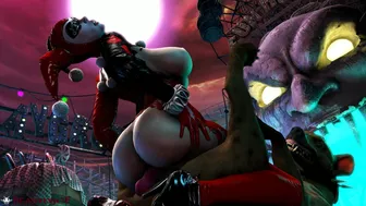 Harley quinn with a dog