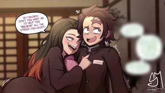 Nezuko Relieving Tanjiro『SemiDraws』
