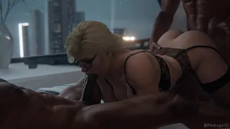 “Karen Starr” invites over two of her co-workers after a company dinner. [Madruga3D]