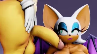 Tails cum on Rouge’s Breast