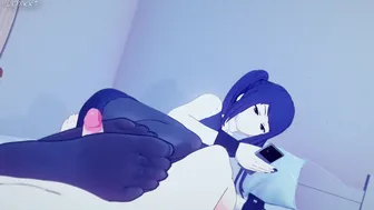 Blue hair girl footjob_[Bazett]