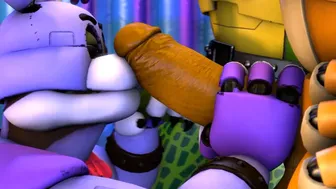 Horny Bonnie sniffing Freddy’s musky cock
