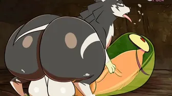 Wolf Link milking his cock