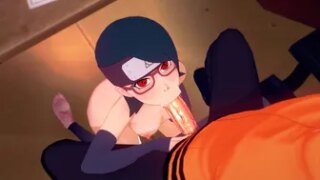 Sarada Uchiha gives Naruto a Blowjob