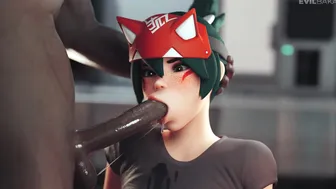 Kiriko Blowjob [Blacked][Evilbaka]