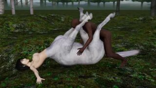 Female Centuar getting féd by black man