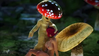 Elf slut sucks off mushroom man whilst considering veganism