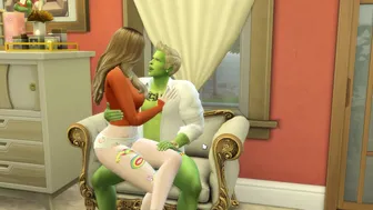 Babe Gets Destroyed On Living Chair By Buff Alien Husband