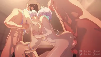 Ashtart and Saki gangbang