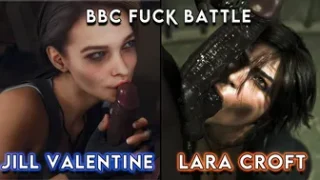 Jill Valentine VS Lara Croft | BBC Fuck Battle | PMV