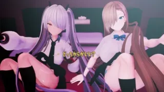 (POKO)Cosplayer sister and her friend have sex in a threesome!