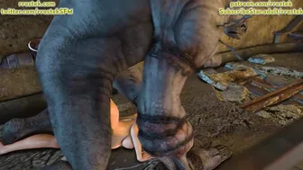 Kasumi pinned down and fucked by a Massive Monster