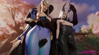 Mizuki and Night Rose Thighfucked