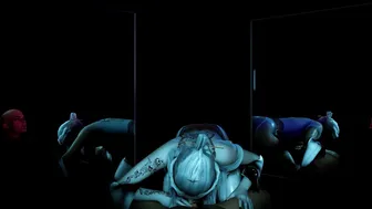 3D sexy cosplay slut sitting on the big cock and squirting a lot