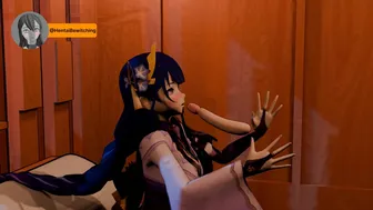 Raiden Shogun give you handjob and blowjob 3D Animation Genshin Impact