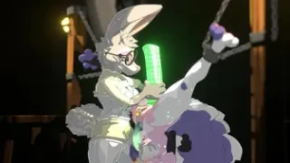 Lisa testing the glowing toy