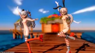 Shimakaze & Amatsukaze – Drop Pop Candy [MMD R18]