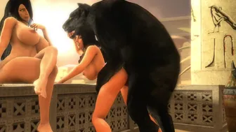 Farah and dog horse panther