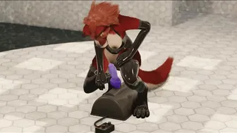 Fox girl tries out her new toy
