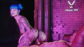 Cheri Nowlin giving you a proper Reception at Clouds nightclub, Cyberpunk 2077 parody