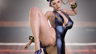 Chun-Li gets fucked after losing a fight and the opponent fucks her with her famous m