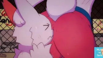 Zangoose ass rimming Cinderance while he farts