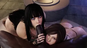 Kazama Asuka x Emilie BBC Blowjob