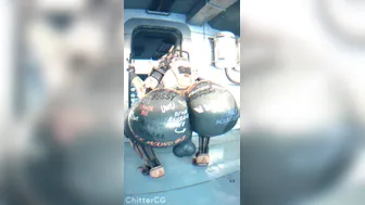 Poker Face Robot twerking his huge ass