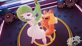 Gardevoir And Lopunny Pole Dancing