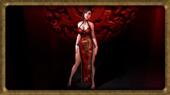 Sexy oiled Tifa Lockhart in revealing red dress shamelessly dancing pantyless