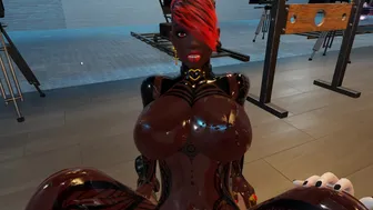 black bitch riding her boss’s huge dildo