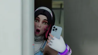 d.va catches sombra with a fan