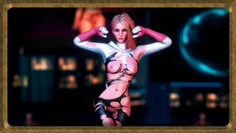 Slim athletic Gwen Stacy dance floorwork in ripped suit to arousal Venom