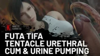 [COMMISSION] Futa Tifa Tentacle Urethral Cum & Urine Pumping