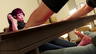 Breakfast footjob