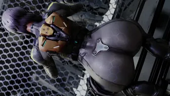 Motoko Kusanagi squatting twerking (Original by Kishi)