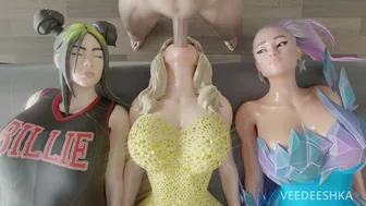 Sabrina Carpenter Deepthroats W/Billie and Ariana