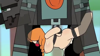 Minecraft Alex tied up with the Breeding Ravager