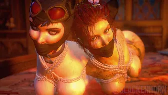 Poison Ivy & Catwoman Hogtied