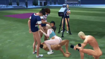 Abby gangbanged by whole football team at the cheerleader tryouts