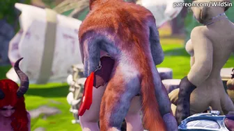 Furry Warrior Camp orgy with Werewolfs, Tiger and Lion