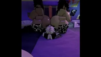 2 Bimbos Give a HungFemboy an AssJob