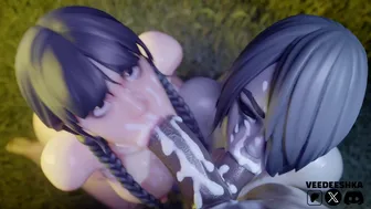 Wednesday X Willow Double BJ (Blacked/Cum) [Veedeeshka]