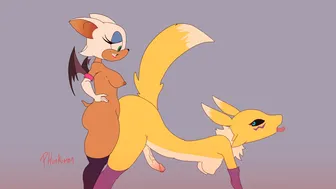 Phunkumm – Rouge the Bat Futa x Futa Renamon Alt Loop (Sounded) [Sonic x Digimon NSFW